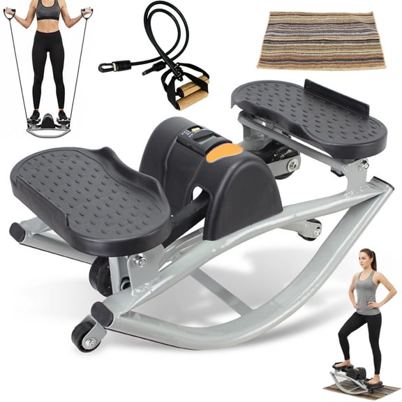 Lateral Rocking Fitness Stepper Side to Side, Mini Steppers for Exercise at Home, Portable Rock Leg Glutes Step Machine Work Office Gym from Home Fitness, Balance Stepper Equipment