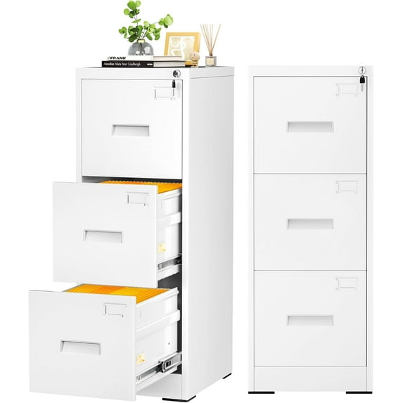 Lateral file cabinet with lock, metal office file cabinet with drawers for home office, lockable file cabinet for legal/letter/A4/F4 size
