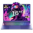thumbnail image 1 of Latest Rumtuk 16" Purple Laptop, Win 11 Pro/Office 2019, Celeron N95 CPU, 12G LPDDR5 RAM, 512GNVMe SSD , 2K FHD IPS, Color Backlit KB, Finger Print, USB3.0, PC NotebookPerfect for Game/Work/Study, 1 of 10