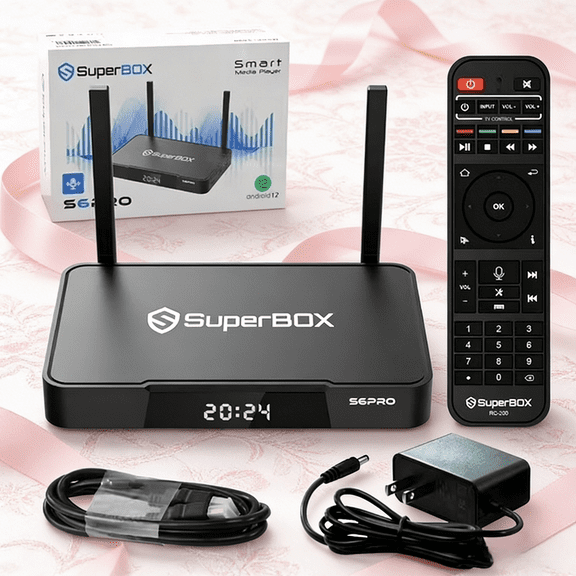 Latest 2025 SuperBox S6Pro Fully Loaded,2025 Newest Pack,4G+32G Powerful Smart Box,Time Shift, Parental Control Time,Super Powerful TV Box with Voice Remote Control,Ideal for Home
