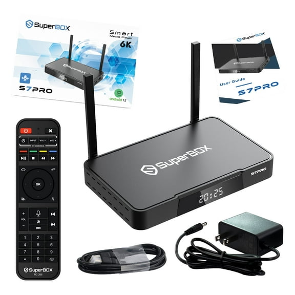 Latest 2026 Superbox S7 Pro Fully Loaded, Super Box S7pro with Voice Remote, 7-day Time Shif & Parental Controls, Poweful Media TV Box with Android 12, Wifi 6, 6K