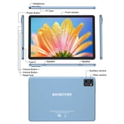 Latest Android 15 Tablet, 128GB ROM+16GB RAM+1TB Expand, 10.1 inch Tablet, 5G WiFi, T606 Octa-Core, 3- Camera , Incell IPS Screen, 8000mAh, Tablet with Keyboard, case, stylus, Dual speakers