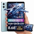 thumbnail image 1 of Blackview Android 15 Mini Tablets Link 2 , 8.68 Inch IPS Display, 12GB RAM 128GB ROM /2TB TF, Gemini AI, T310 Ouard-Core, 5000mAh Battery, Widevine L1, Dual Box Speakers,Blue, 1 of 9