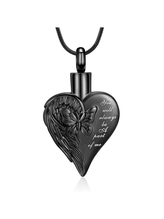 Latest Butterfly Cremation Heart Urn Necklace Ashes Jewelry for Women Men Keepsake Pendant Memorial Locket Ash Holder