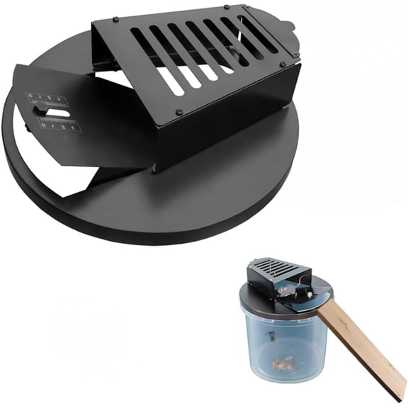 Latest Improvements 5 Gallon Bucket Mouse Trap Lid - Heavy-Duty Metal Flip-Top (Bite-Proof), Auto Reset Repeat Catch, Anti-Escape Adjustable Sensitivity, 5-Min Assembly Indoor/Outdoor