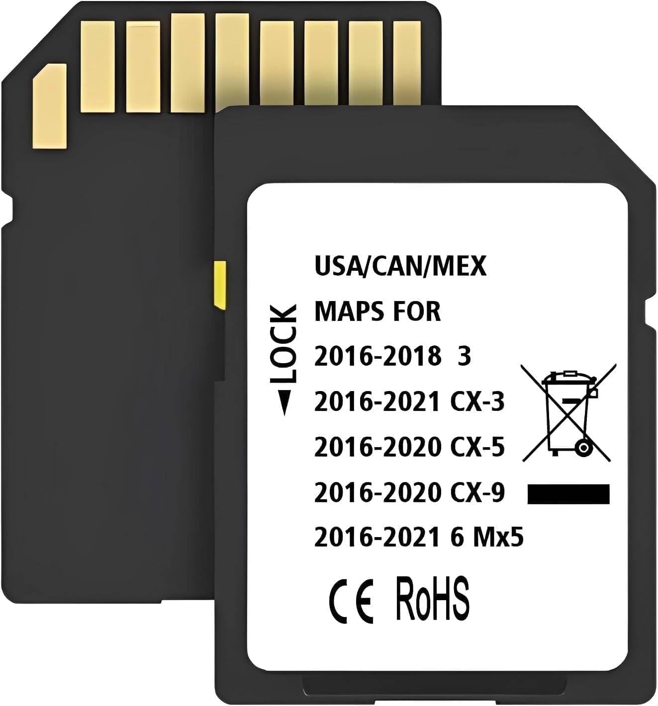 Latest Navigation SD Card, Compatible with MAZD (2016-21)-Cx3. (2016-20)-Cx5. (2016-20)-Cx9. (2016-22)-Mx5. (2016-18)-3. (2016-22)-6, Can/Mex/USA Maps