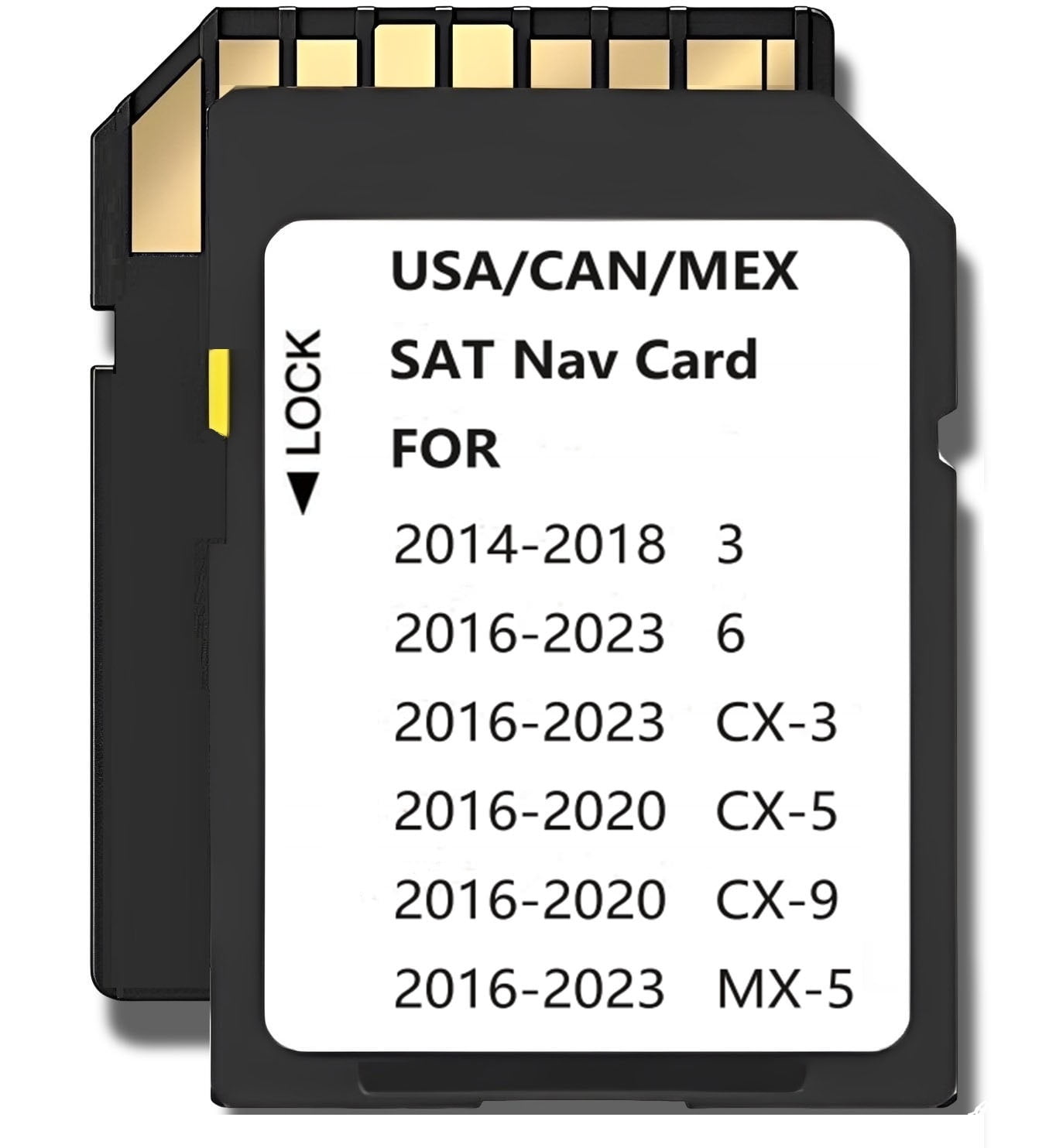 Latest Navigation SD Card Memory, Compatible with mazda Models: (2016-23)-Cx3，(2016-20)-CX5，(2016-20)-Cx9. (2016-23)-Mx5. (2014-18)-3. (2016-23)-6, Can/Mex/USA Maps