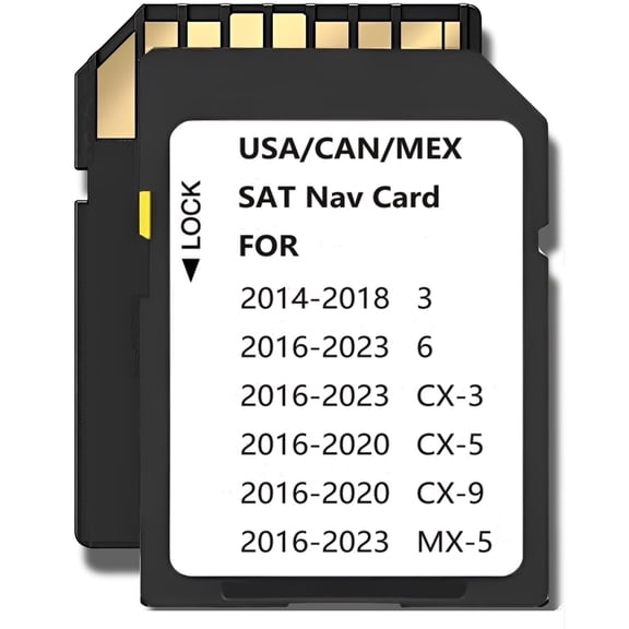 Latest Navigation SD Card Memory, Compatible with mazda Models: (2016-23)-Cx3(2016-20)-CX5(2016-20)-Cx9. (2016-23)-Mx5. (2014-18)-3. (2016-23)-6, Can/Mex/USA Maps