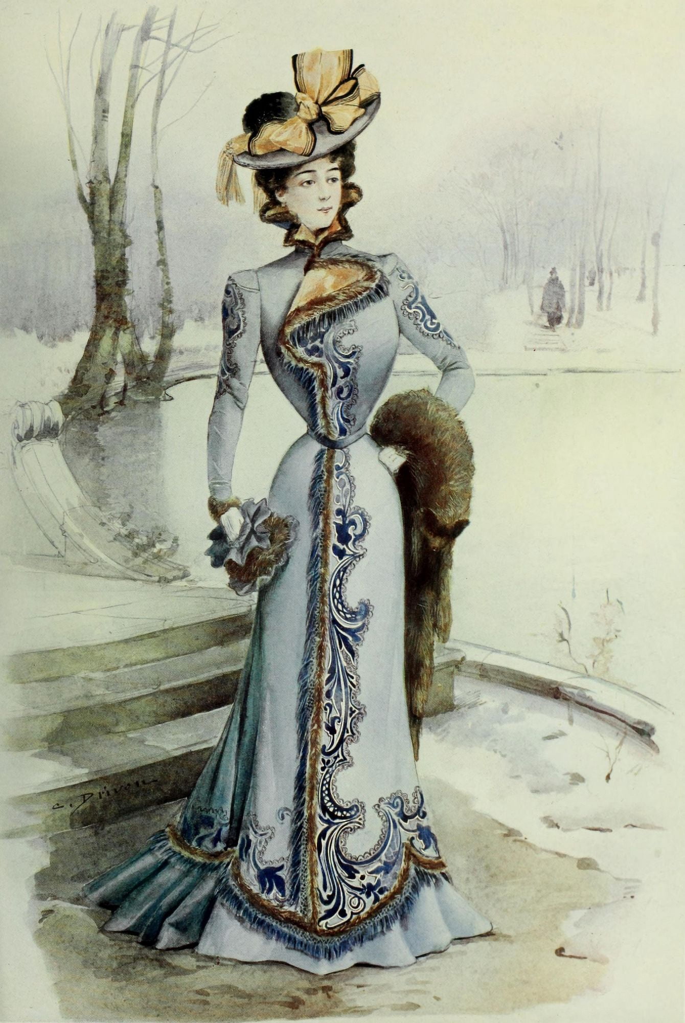 Latest Paris Fashions 1877 Costume DHiver Canvas Art - Unknown (18 x 24)