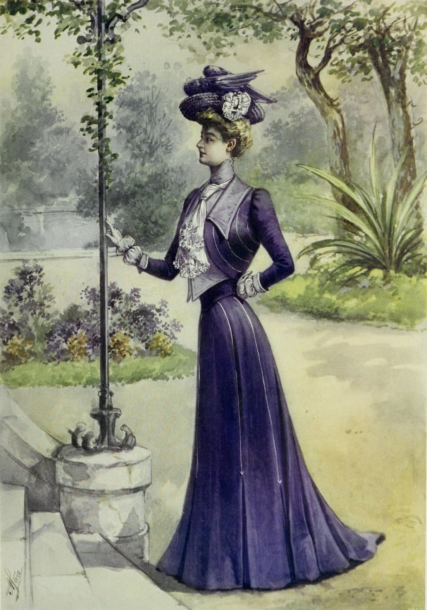 Latest Paris Fashions 1877 Costume Demi-Deuil Canvas Art - Unknown (18 x 24)