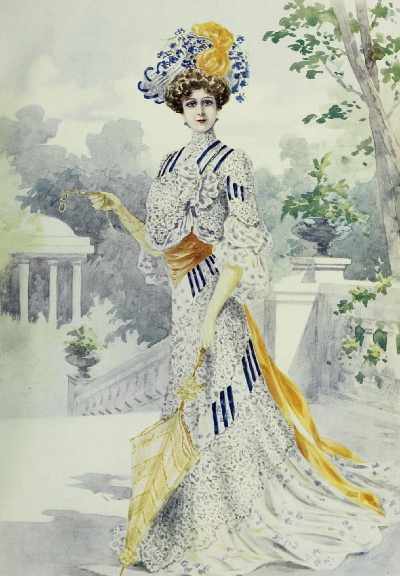 Latest Paris Fashions 1877 Costume de Garden Party Canvas Art - Unknown (18 x 24)