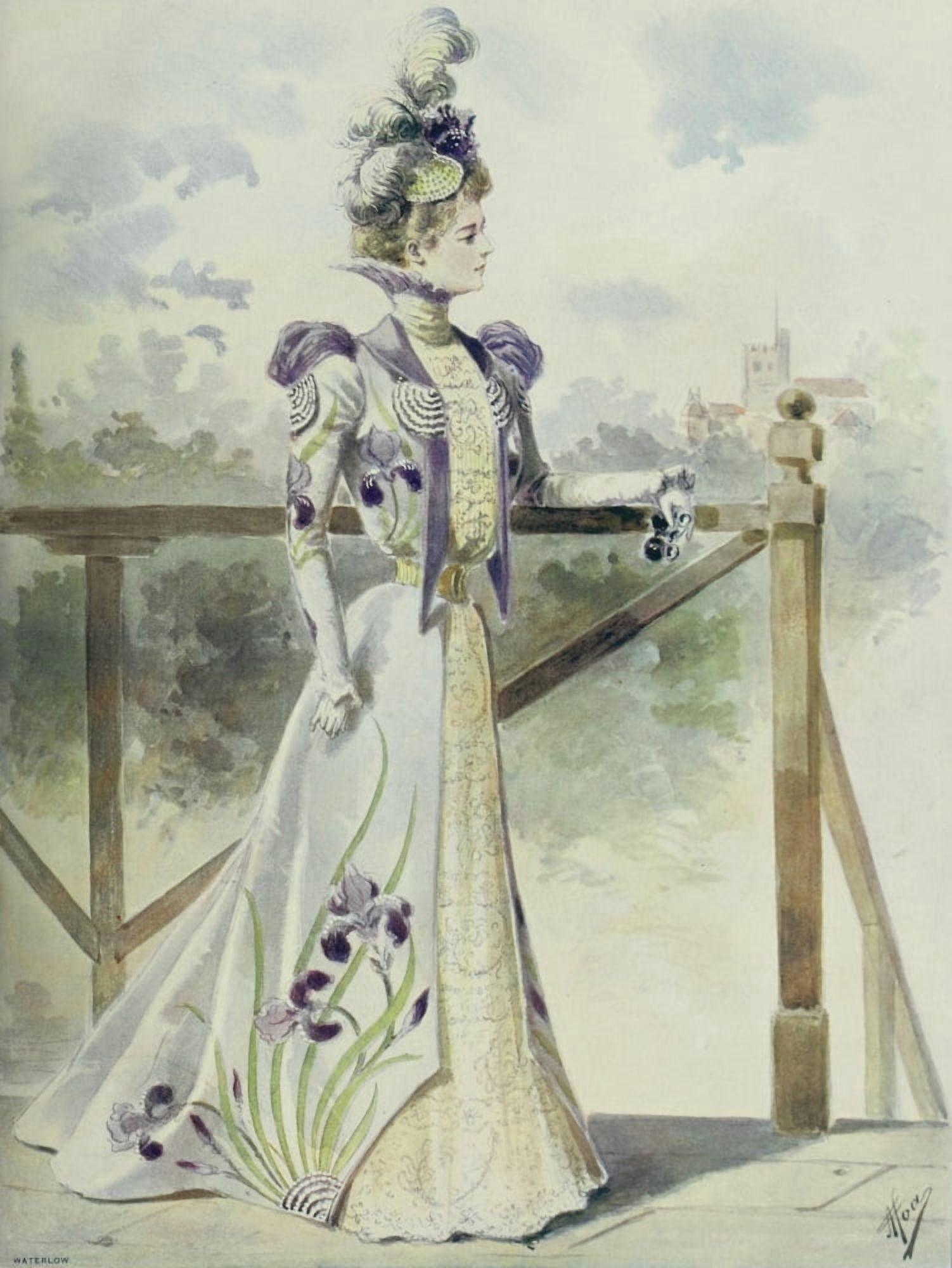 Latest Paris Fashions 1877 Costume for the Races Canvas Art - Unknown (18 x 24)
