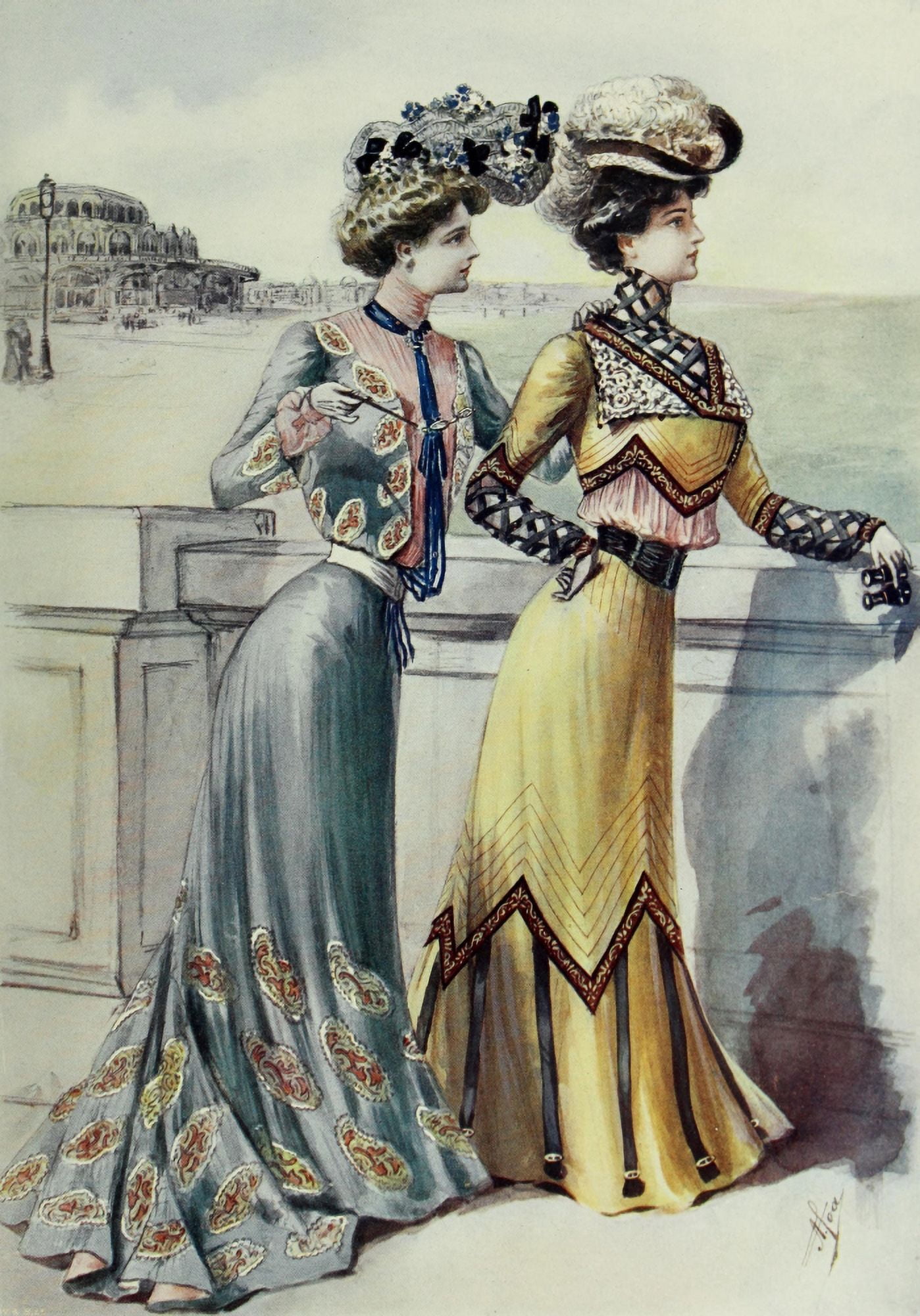 Latest Paris Fashions 1877 Costumes de Plage Canvas Art - Unknown (18 x 24)