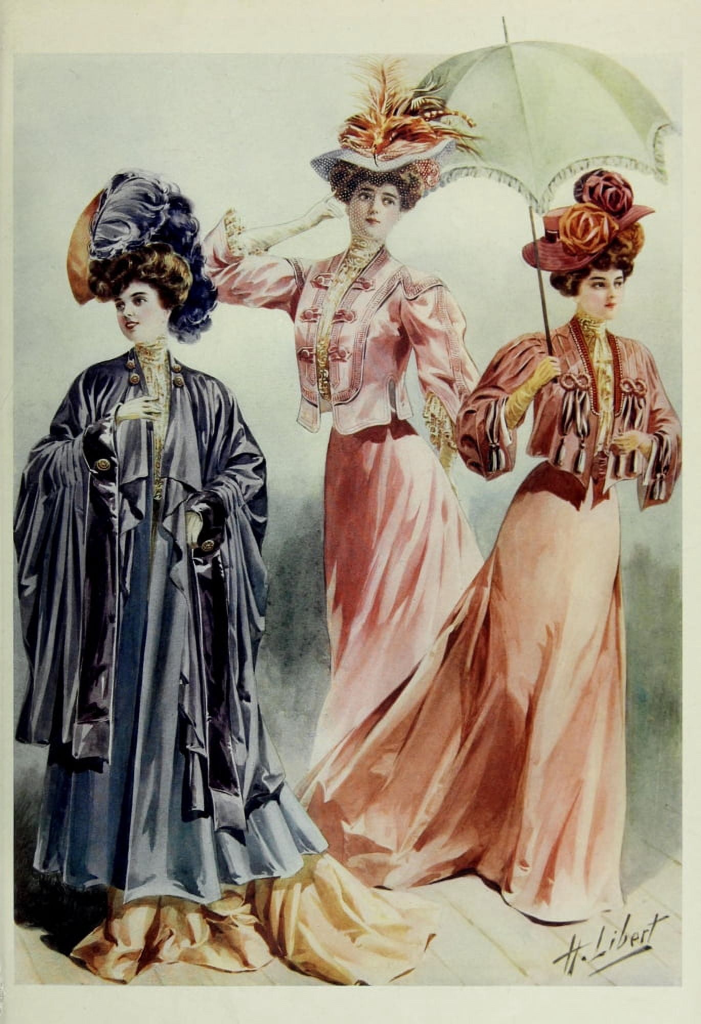 Latest Paris Fashions 1877 Costumes de Printemps Canvas Art - H Libert (24 x 36)
