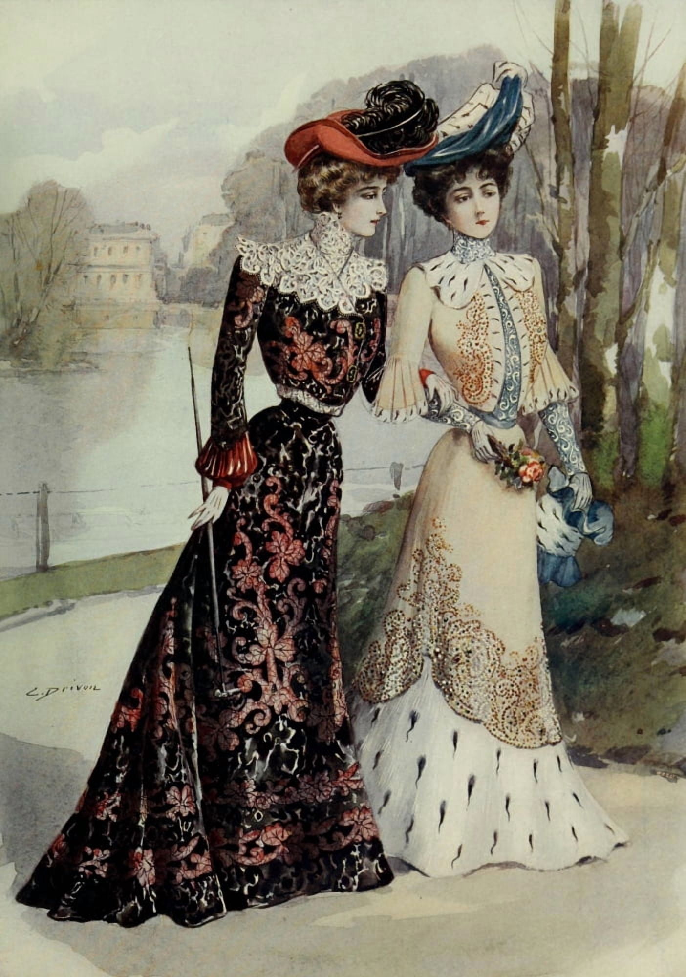 Latest Paris Fashions 1877 Costumes for Monte Carlo Canvas Art - Unknown (18 x 24)