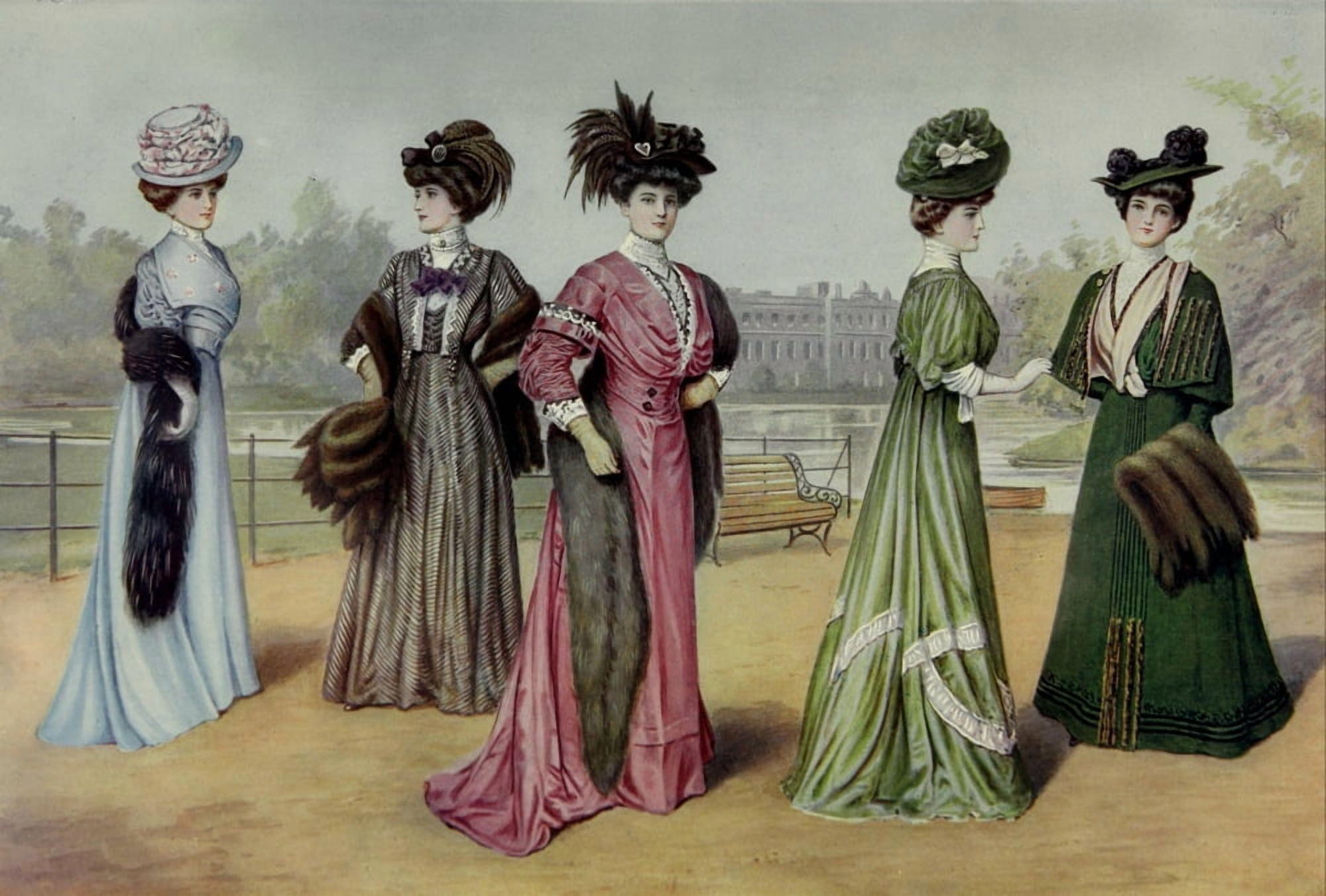Latest Paris Fashions 1877 Costumes of Promenade Canvas Art - Unknown (24 x 36)