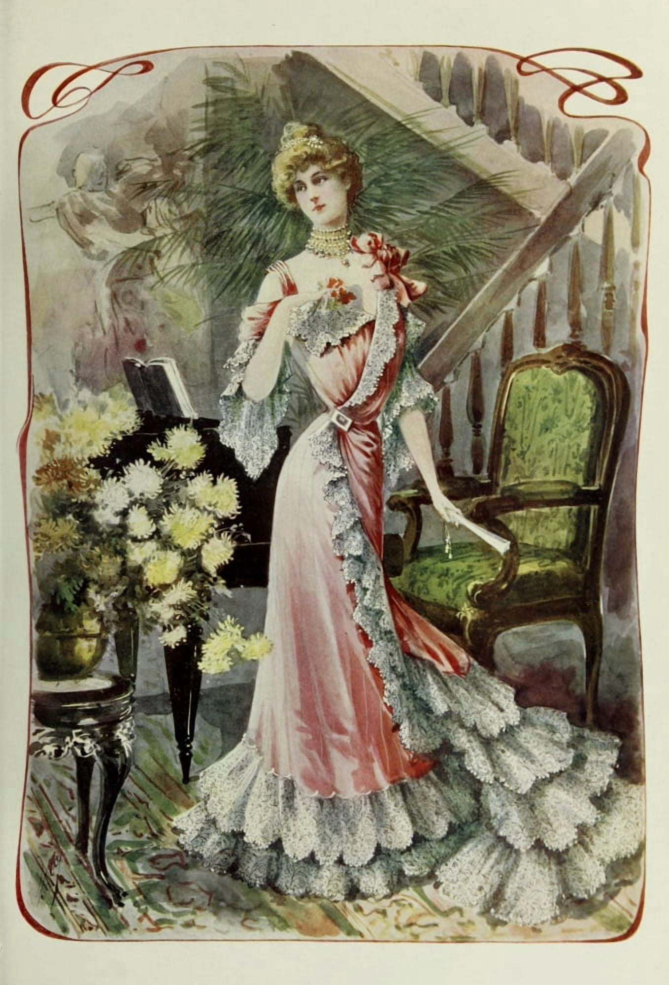 Latest Paris Fashions 1877 Robe Princesse Reception Canvas Art - Unknown (24 x 36)