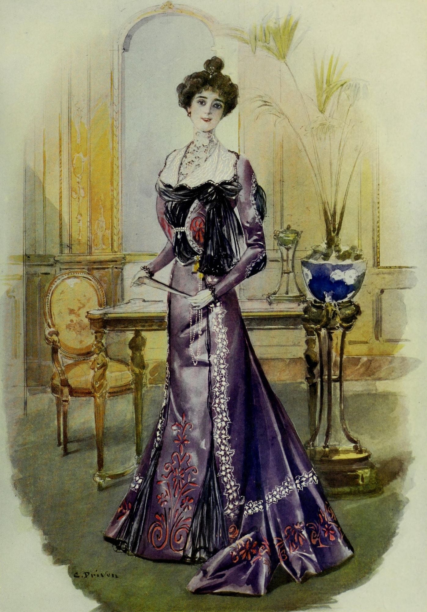 Latest Paris Fashions 1877 Robe de Reception Canvas Art - Unknown (24 x 36)