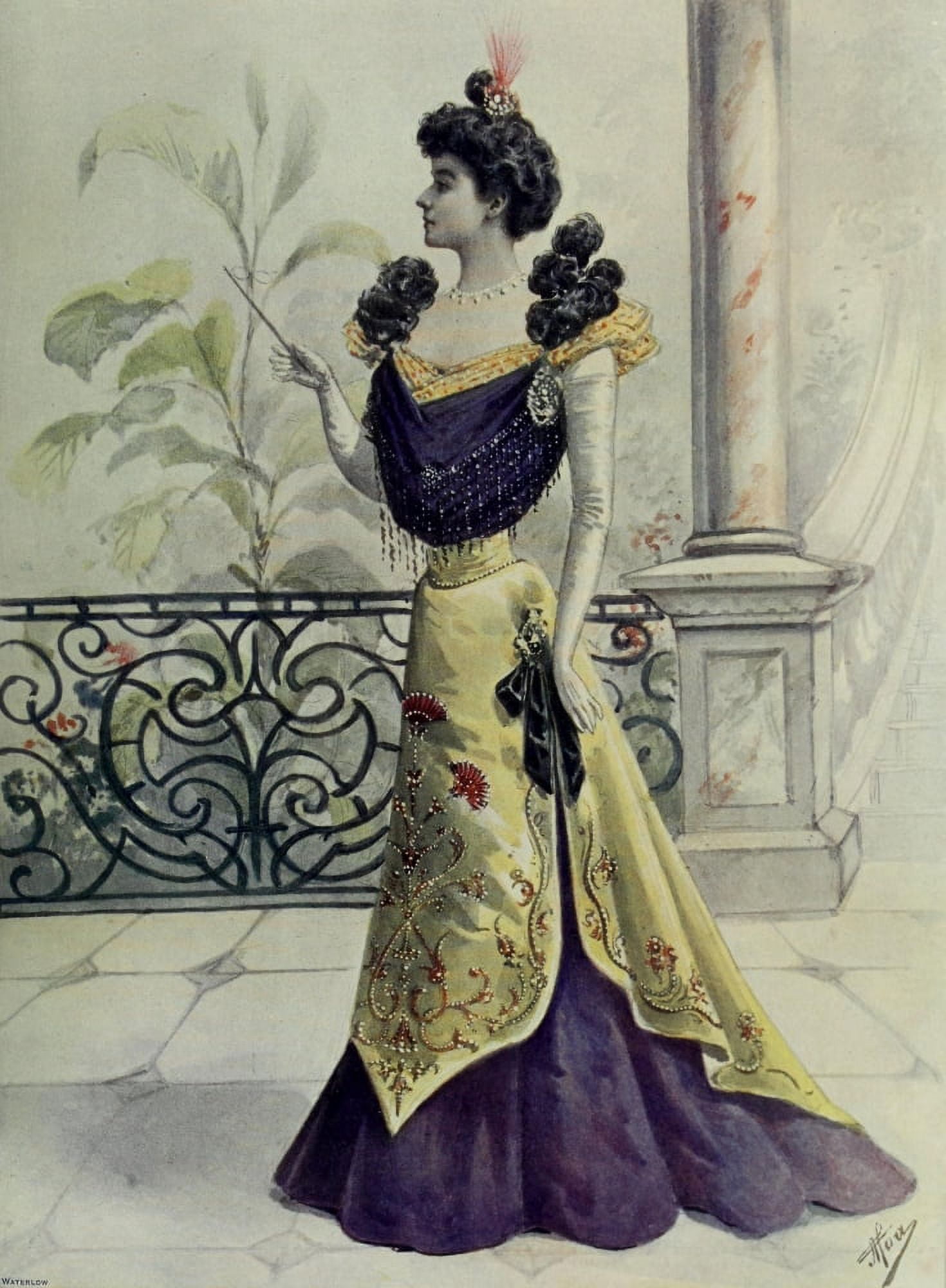Latest Paris Fashions 1877 Toilette de Diner 1 Canvas Art - Unknown (18 x 24)