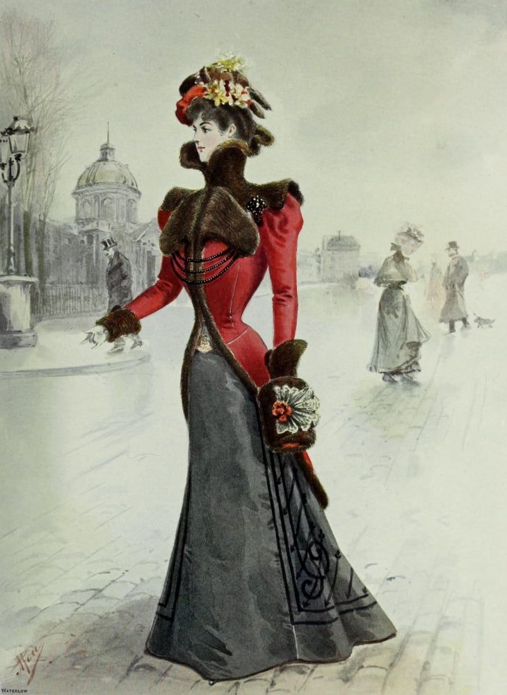 Latest Paris Fashions 1877 Toilette de Promenade Canvas Art - Unknown (18 x 24)