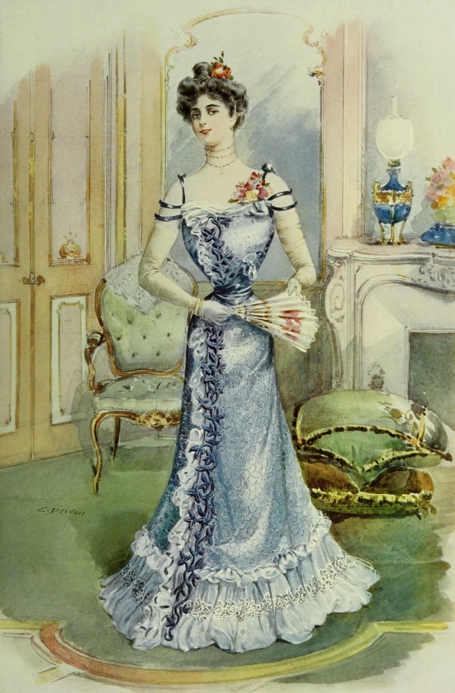Latest Paris Fashions 1877 Toilette de Reception Canvas Art - Unknown (18 x 24)