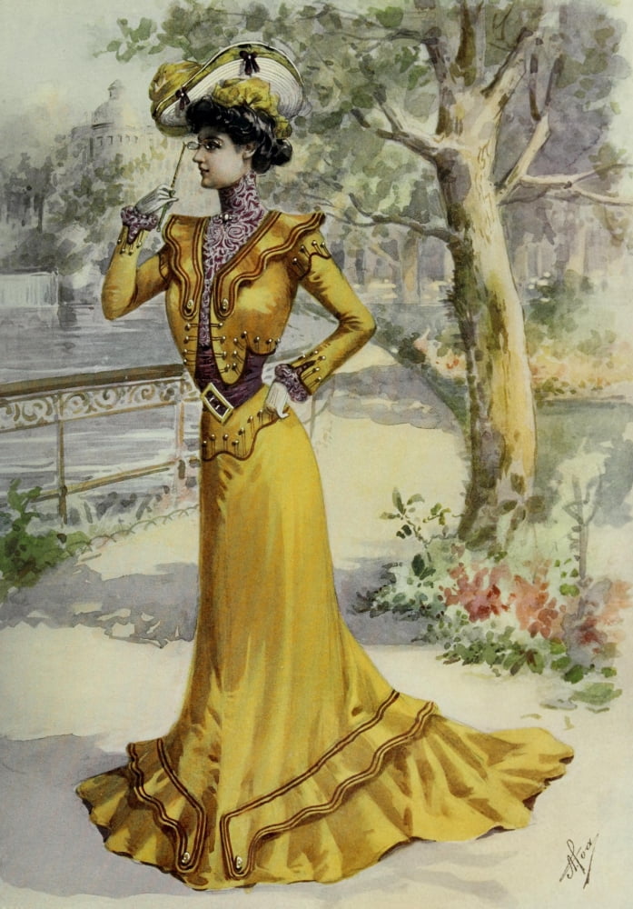 Latest Paris Fashions 1877 Toilette de Ville Canvas Art - Unknown (18 x 24)