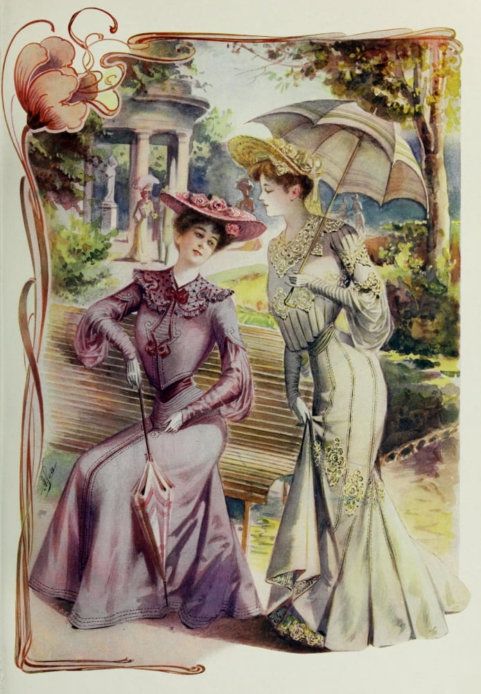 Latest Paris Fashions 1877 Toilettes DEte Canvas Art - Unknown (24 x 36)