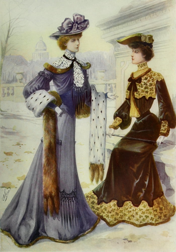 Latest Paris Fashions 1877 Toilettes DHiver Canvas Art - Unknown (24 x 36)