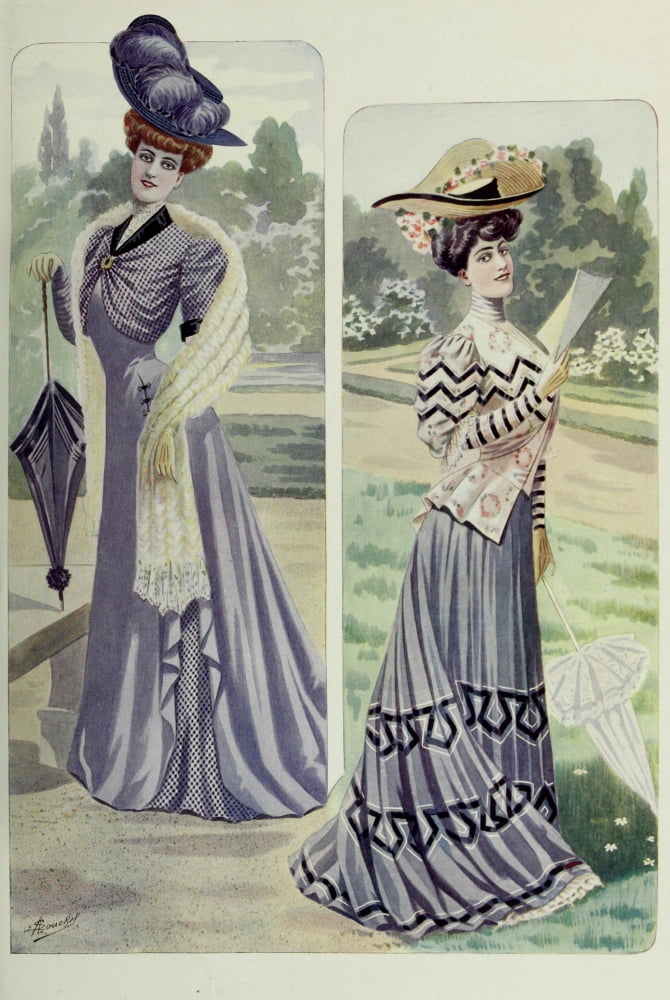 Latest Paris Fashions 1877 Toilettes de Printemps 1 Canvas Art - Unknown (18 x 24)