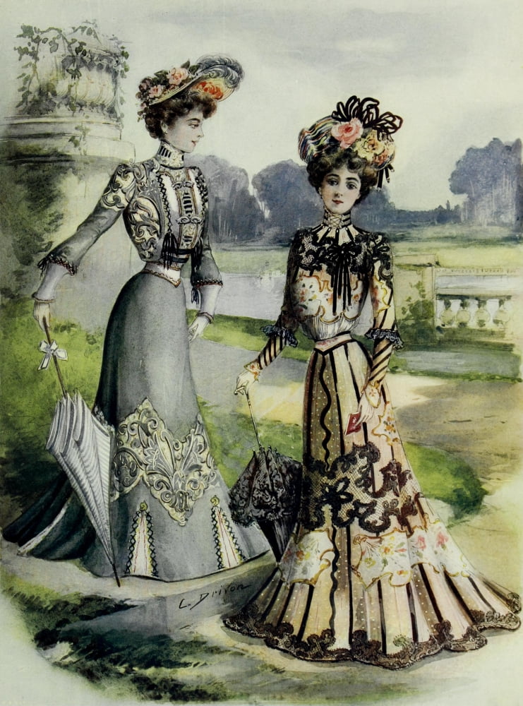 Latest Paris Fashions 1877 Toilettes de Visite 2 Canvas Art - Unknown (18 x 24)