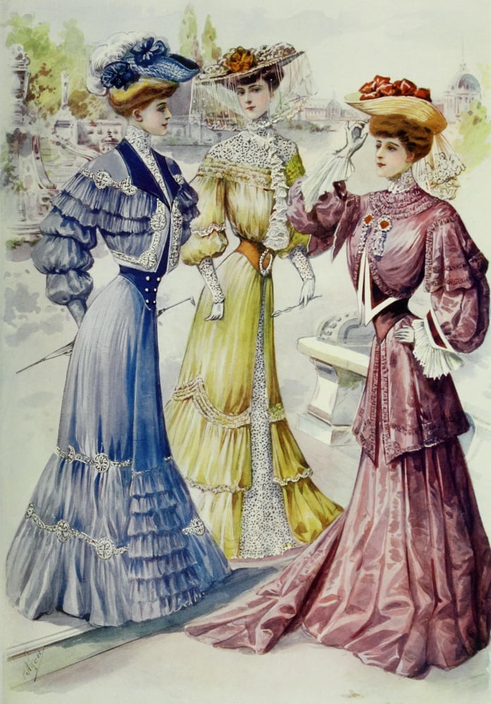 Latest Paris Fashions 1877 Toilettes for Homburg Canvas Art - Unknown (18 x 24)
