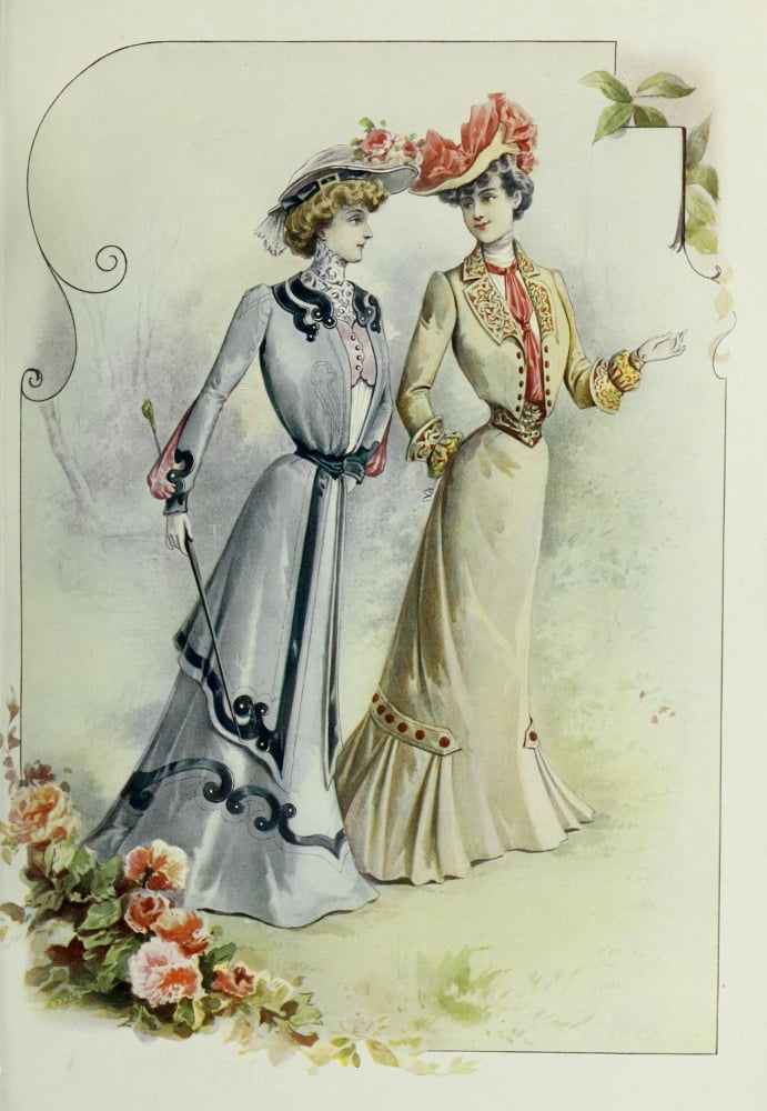 Latest Paris Fashions 1877 Toilettes for Monte Carlo Canvas Art - Unknown (24 x 36)