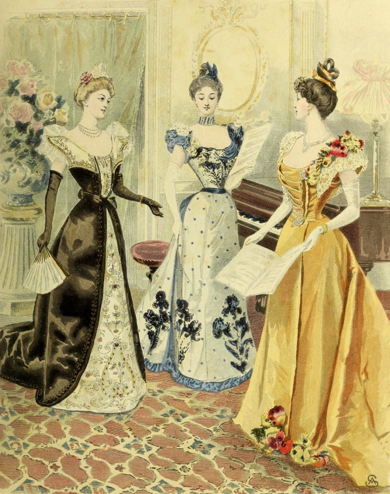 Latest Paris Fashions 1898 Canvas Art - Unknown (24 x 36)