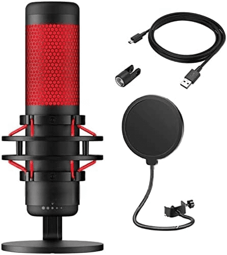 Latest Quadcast USB Condenser Microphone Bundled with GalliumPi Popfilter Accessories