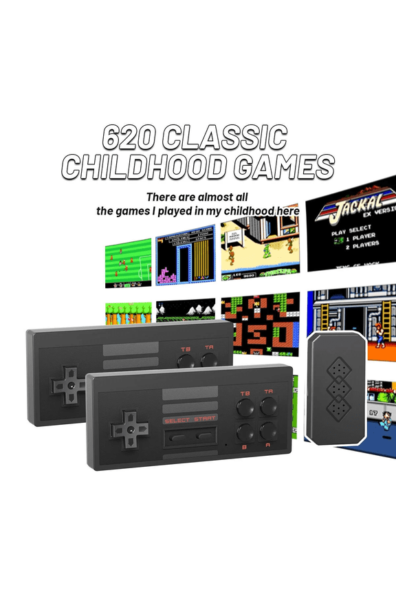 Latest Retro Machines Built-in 620 Classic Plays, 8-Bit Video System for Adults and Kids, Includes 2 Controllers - Rediscover the Joy of Retro Handheld