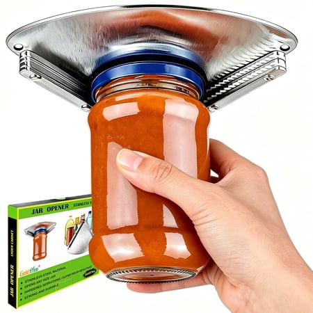 Latest Stainless Steel Jar Openers for Seniors, Under Cabinet Jar Opener Tool for Weak Hands, Under Counter Jar Lid Cap Opener, Easy Grip