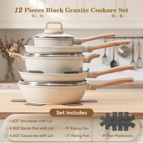 The Latest Style 12pcs Cookware Set, Non-stick Cookware Set, Including Frying Pan, Cooking Pot And Pot Lid, Compatible with All Stoves, High-quality Die-cast Aluminum Sturdy And Durable