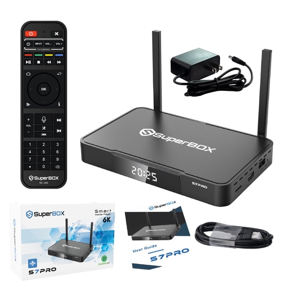 Latest Super-Box S-7 Pro Fully Loaded with Built-in Voice Control System | 4GB RAM | 32GB Storage | Time Shift | Parental Control Time | S-7PRO 2026 Upgraded