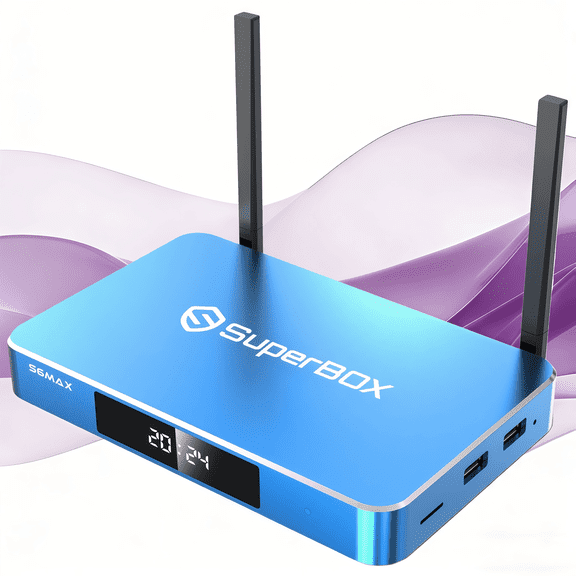 Latest Super Box S6 M-ax 2025 Fully Loaded, 4GB RAM+64GB ROM, 2T2R Dual Band Wifi, Easy Setup Guide & Phone Support by Authorised Seller