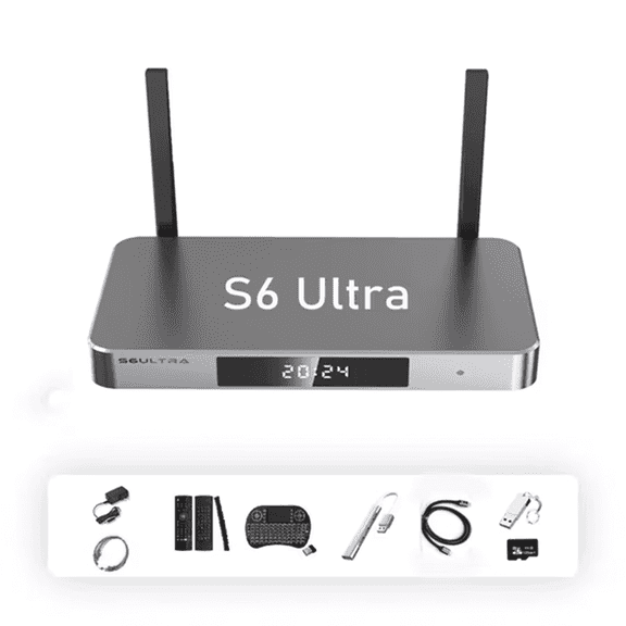 Latest SuperBox S6 Ultra Fully Loaded,2025 Newest Pack Powerful Smart TV Box,4G+128G Super Powerful TV Box with Voice Remote Control,Ideal for Home