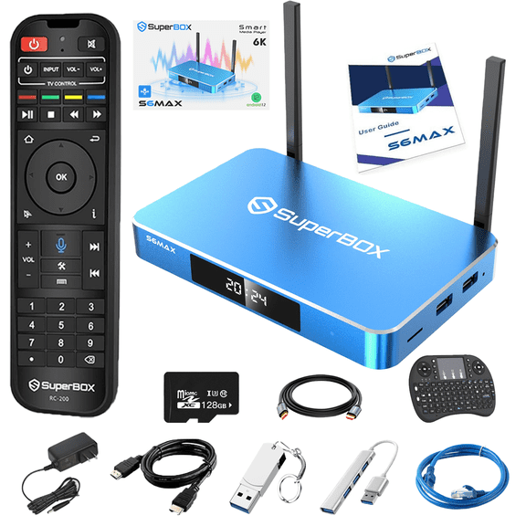 SuperBox S6Max Smart Media Player, 4GB +64GB,6K HD,Bluetooth Remote