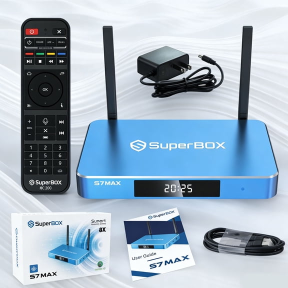 Latest SuperBox S7 Max 2026 Updated Fully Loaded, 6K Ultra HD Smart TV with Voice Remote, 7-day Time Shift, Parental Control Time