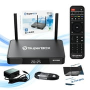 Latest SuperBox S7 Pro 2026 Fully Loaded, 4GB RAM+32GB ROM for Family Entertainment, Super Box Spro 6K HD Smart TV Box with Voice Remote, Time Shift & Parental Controls