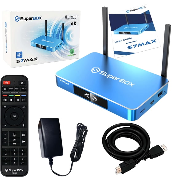 Latest SuperBox S7MAX Fully Loaded with Built-in Bluetooth Voice Control System | 4GB RAM | 64GB Storage | Time Shift | Parental Control Time | S6MAX 2025 Upgraded