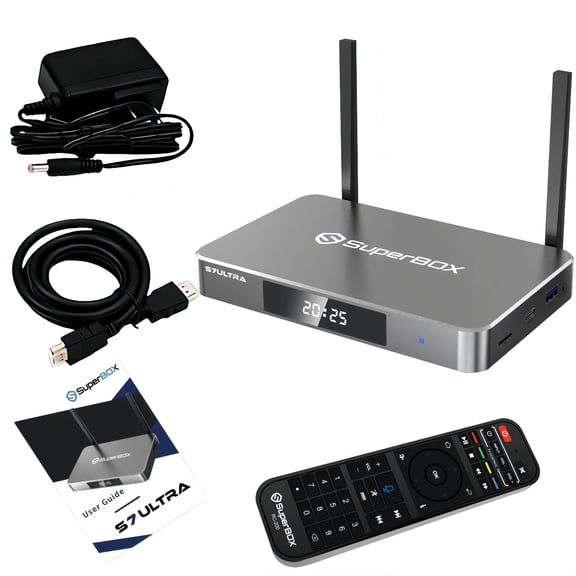 Superbox S7 Ultra 2026 Fully Loaded, Newest Powerful Smart TV Box with Voice Remote Control, Android 12 TV Box, 4GB RAM, 128GB Storage