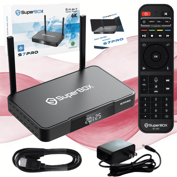 Latest SuperBox S7PRO Fully Loaded with Built-in Bluetooth Voice Control System | 4GB RAM | 32GB Storage | Time Shift | Parental Control Time | S6PRO 2025 Upgraded