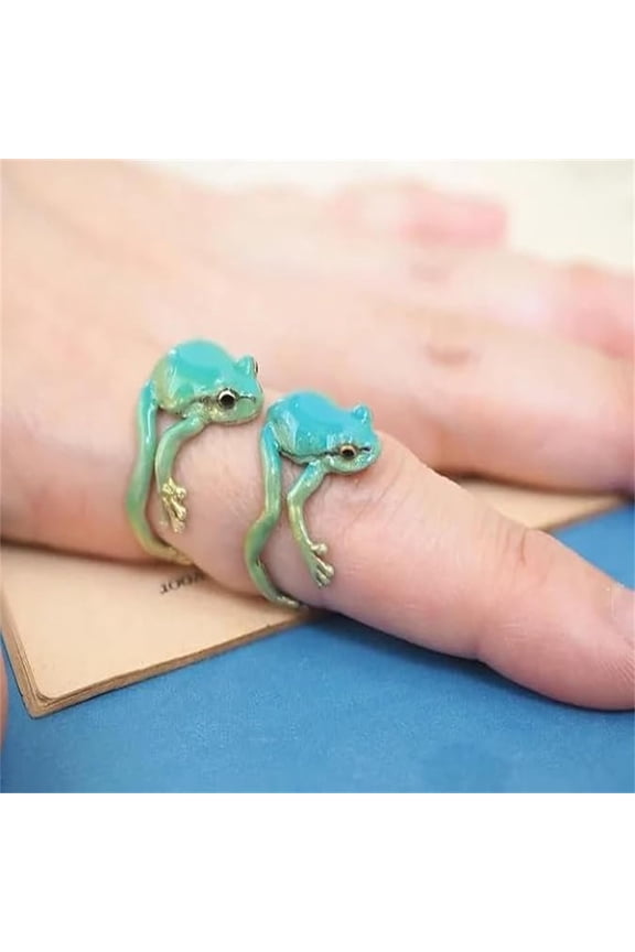 Latest Tree Frog Ring Cute Tree Frog Ring for Women Adjustable Open Frog Ring Novelty Fashion Jewelry Gift