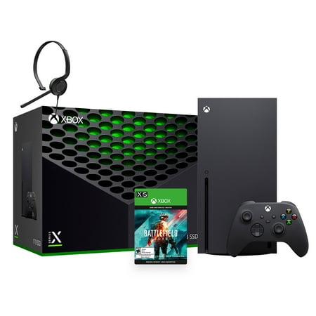 Latest Xbox Series X Gaming Console Bundle - 1TB SSD Black Xbox Console and Wireless Controller with Battlefield 2042 and Mytrix Chat Headset