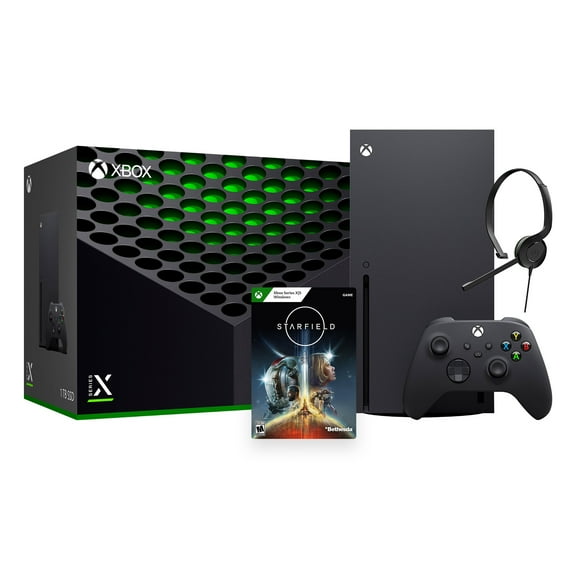 Latest Xbox Series X Gaming Console Bundle - 1TB SSD Black Xbox Console and Wireless Controller with Starfield and Mytrix Chat Headset