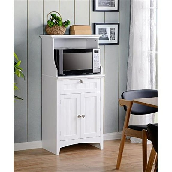 LatestLuxury Kitchen 2-Door White Cabinet for Microwave & Coffee Maker